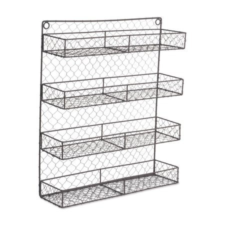 MADE4MANSIONS Double Wide 4 Row Chicken Wire Spice Rack MA2568170